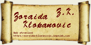 Zoraida Klopanović vizit kartica